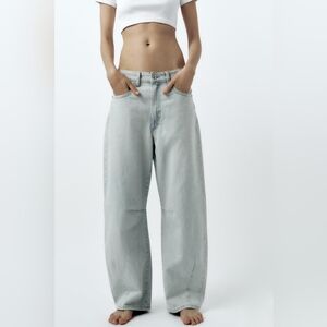 Zara TRF MID WAIST BAGGY Balloon Jeans